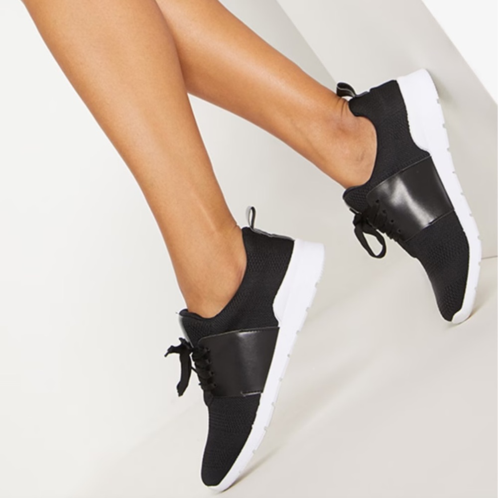 PrettyLittleThing Black Knitted Trainer Shoes